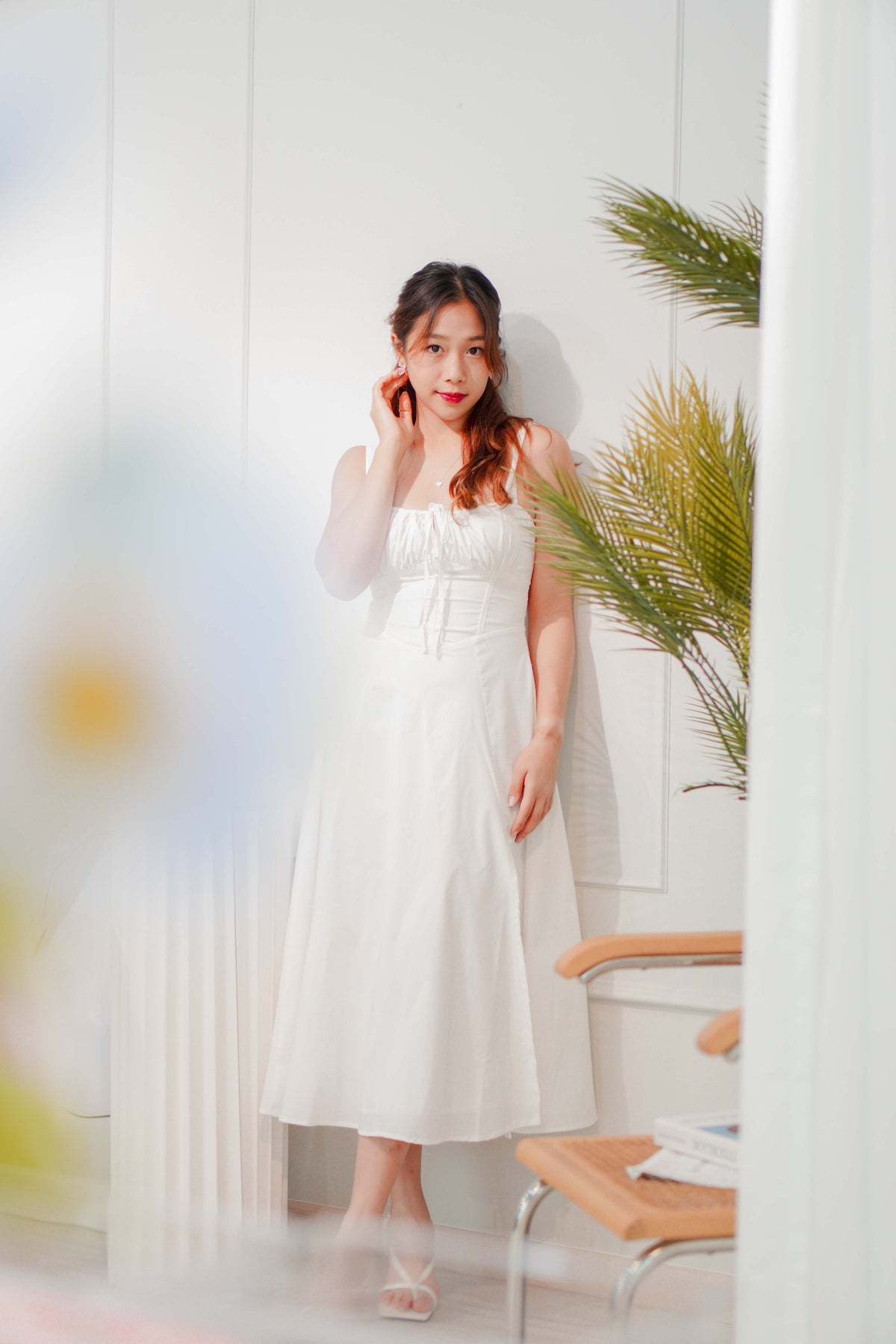 Chantelle Corset Maxi A-Line Dress in White