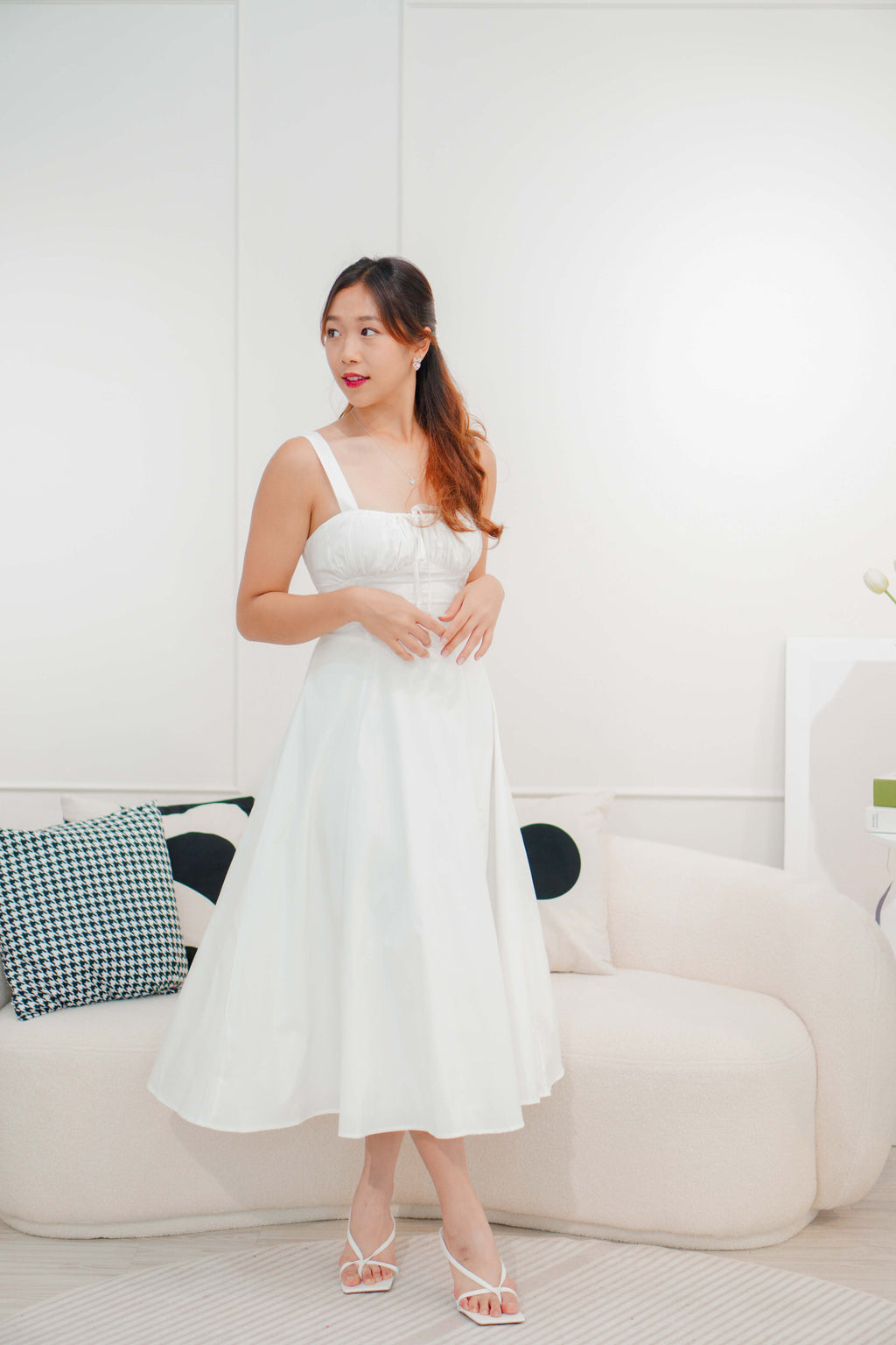 Chantelle Corset Maxi A-Line Dress in White