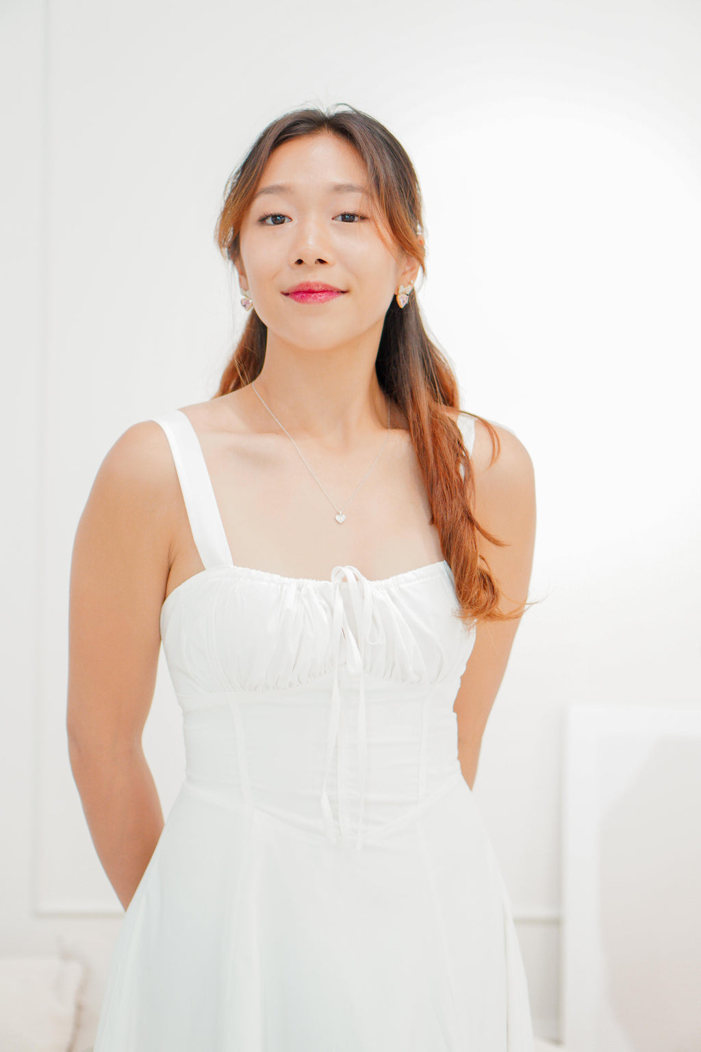 Chantelle Corset Maxi A-Line Dress in White