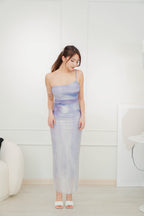 (BACKORDER) Lavendar Ombre Toga Mesh Bodycon Dress in Purple