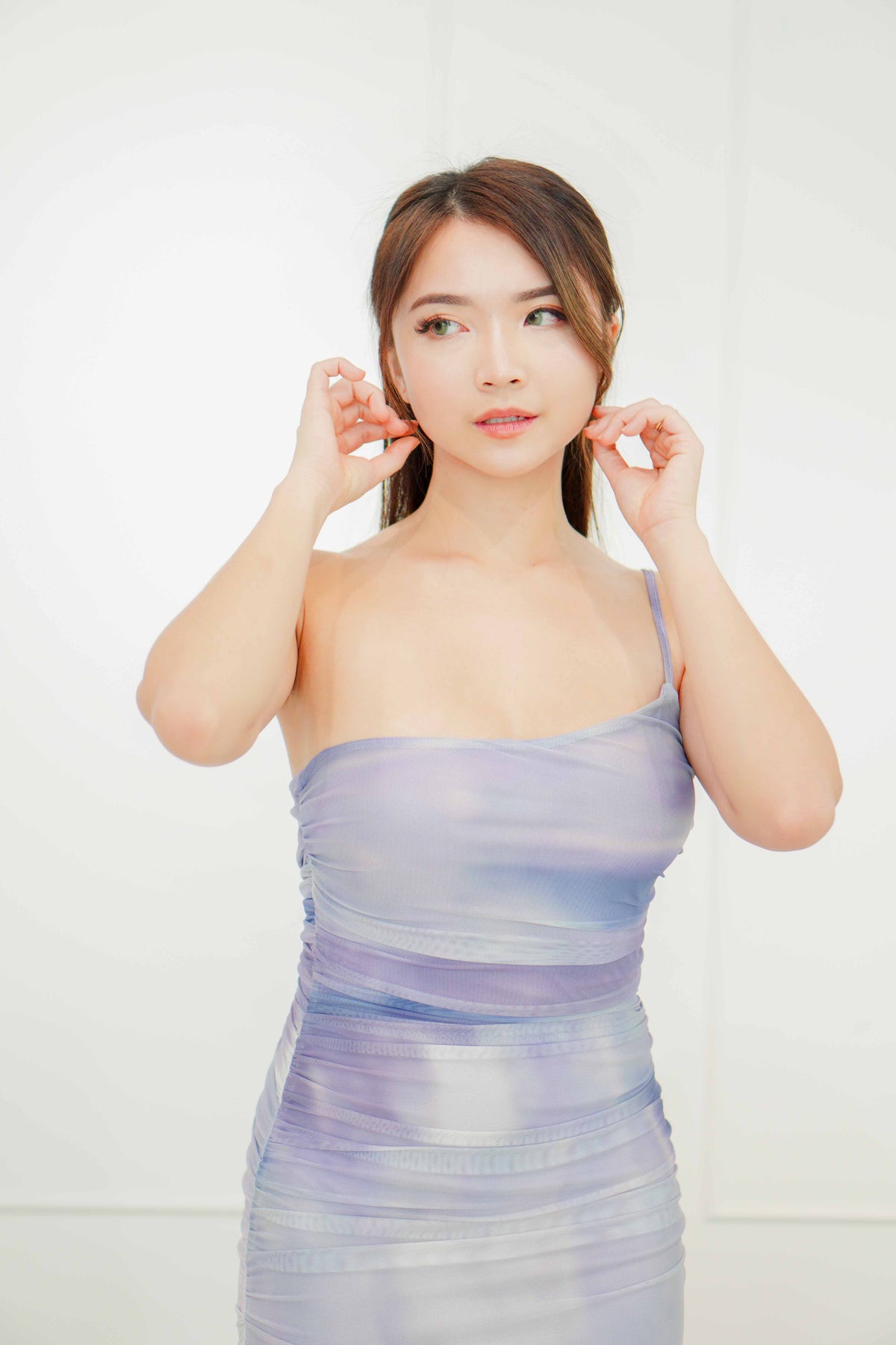 (BACKORDER) Lavendar Ombre Toga Mesh Bodycon Dress in Purple
