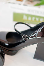 Mary Jane Chunky Heels in Black