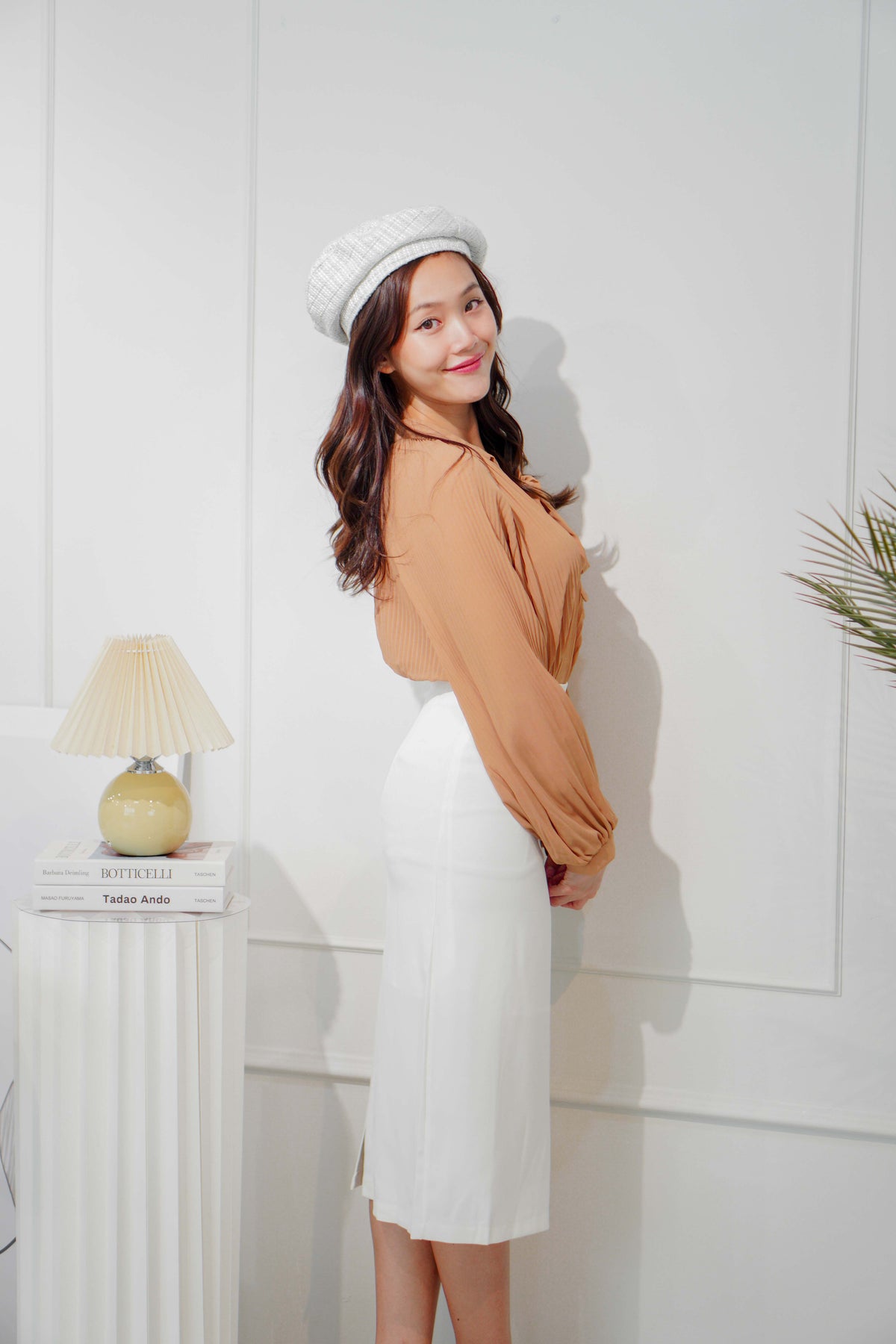 Carol Midi Bodycon Skirt in White