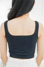 Lora U Neck Padded Camisole Top in Black