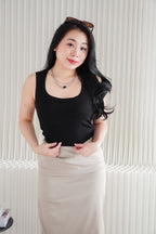 Layered Black Gem Necklace in Silver
