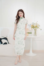 Qing Yao Long Floral Cheongsam in Green