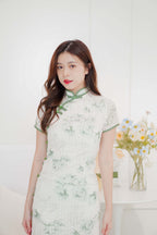 Qing Yao Long Floral Cheongsam in Green