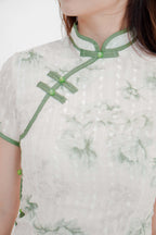 Qing Yao Long Floral Cheongsam in Green