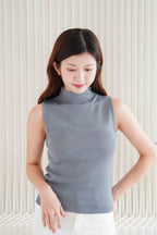 Reum High Neck Top in Grey