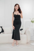 Sharlene Padded Maxi Dress in Black