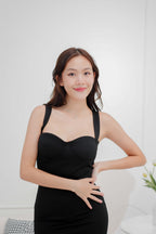 Sharlene Padded Maxi Dress in Black