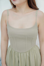Eletta Maxi Flowy Dress in Green
