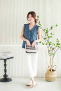 Nim Tweed Vest in Blue