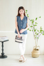 Nim Tweed Vest in Blue