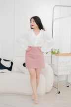 Kyung Ruffle Blouse Top in White