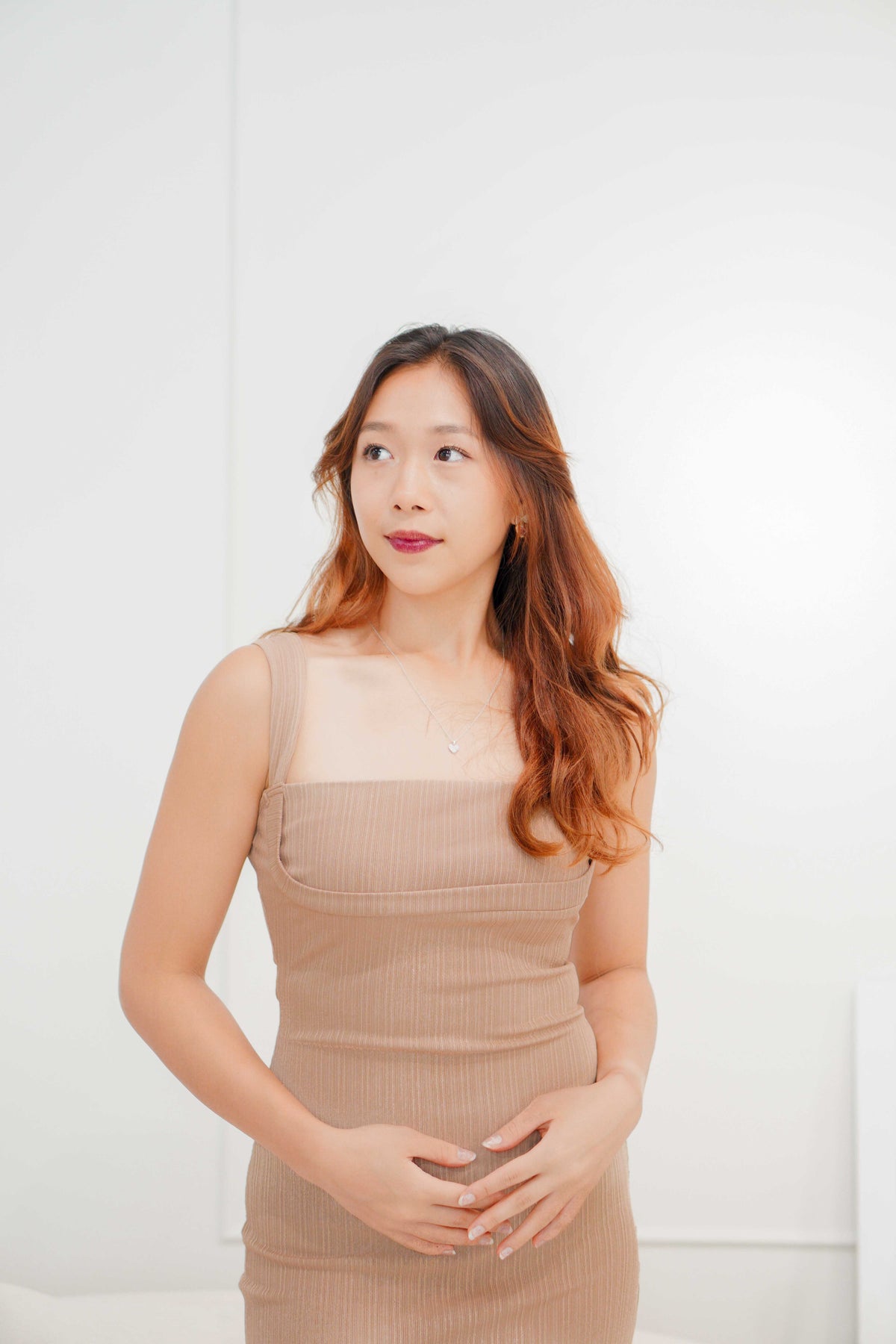 Kenlee Square Neck Bodycon Dress in Khaki