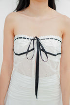 Like Candy Ribbon Hook Tube Top in White