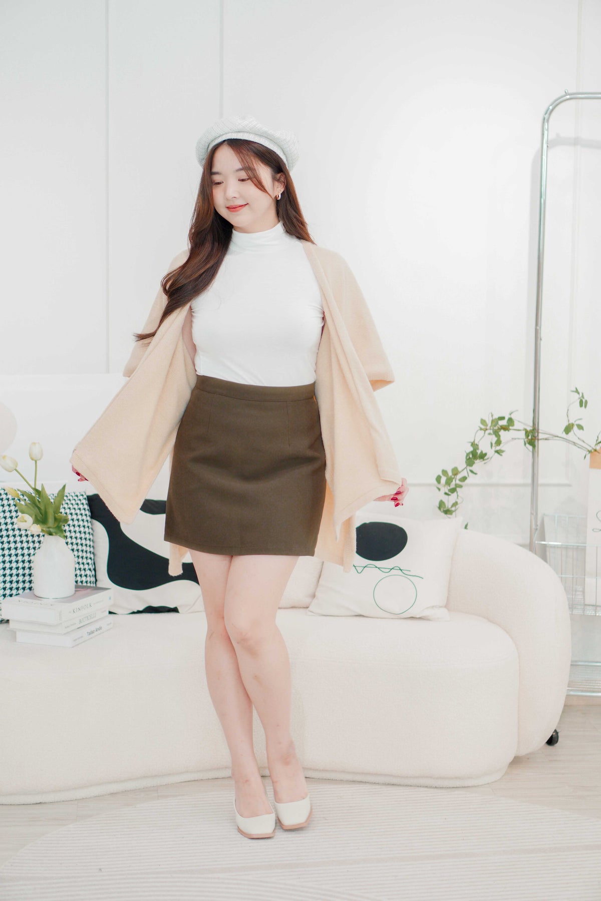 (BACKORDER) Snow Latte Knit Oversized Cardigan in Beige
