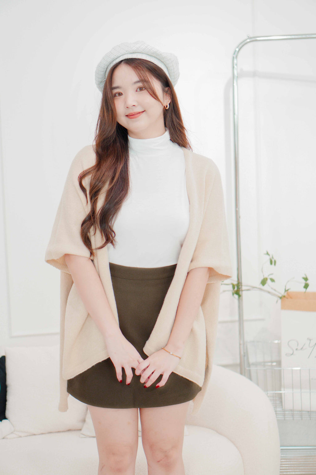 Seo High Neck Sleeveless Top in White