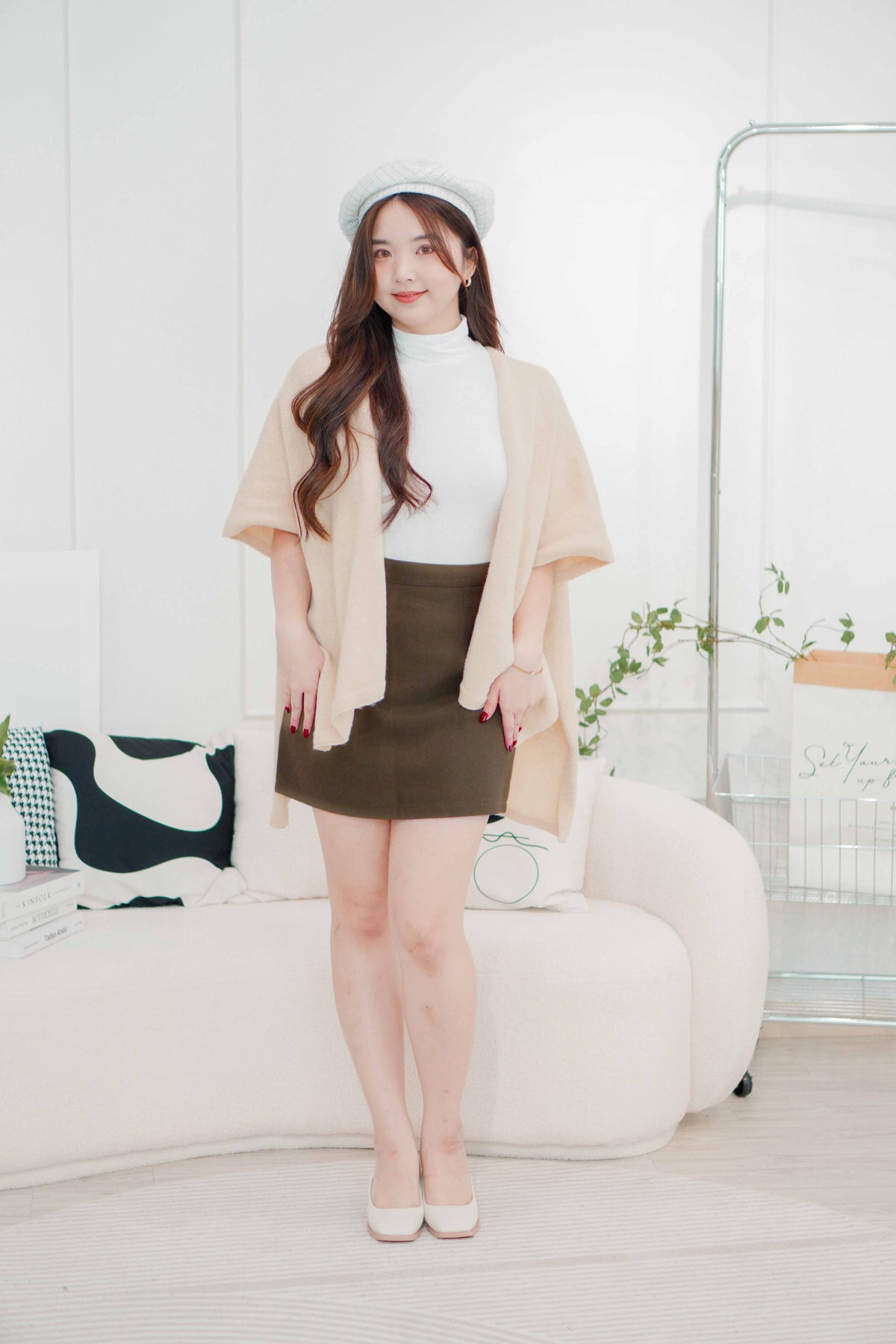 (BACKORDER) Snow Latte Knit Oversized Cardigan in Beige