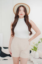 Seo High Neck Sleeveless Top in White