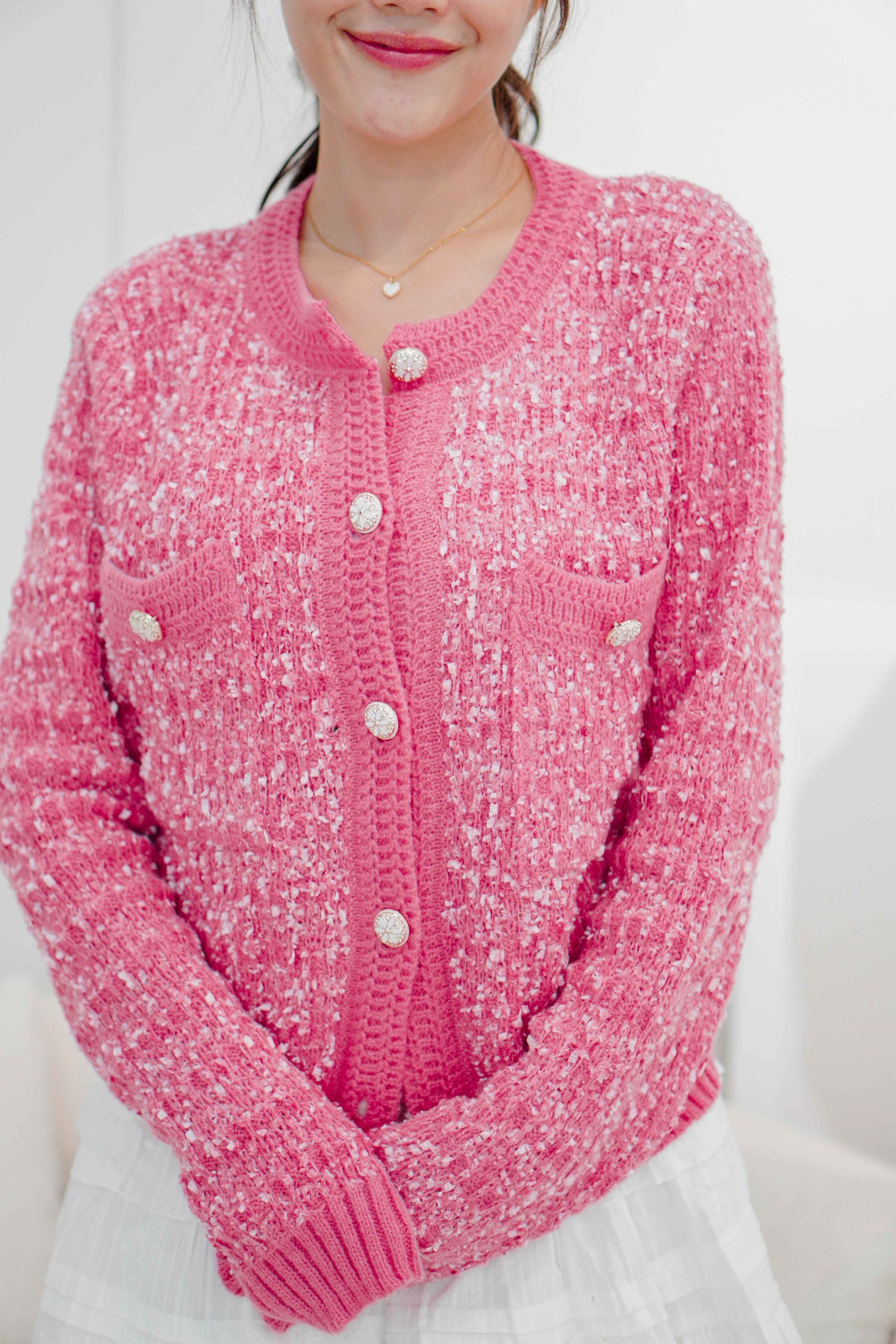 Kris Knit Jacket in Pink