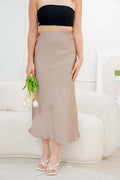 With Faith Satin Skirt in Khaki