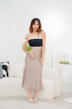 With Faith Satin Skirt in Khaki