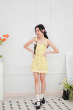 Poppy Tweed Mini Dress in Yellow
