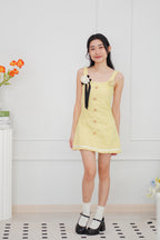 Poppy Tweed Mini Dress in Yellow