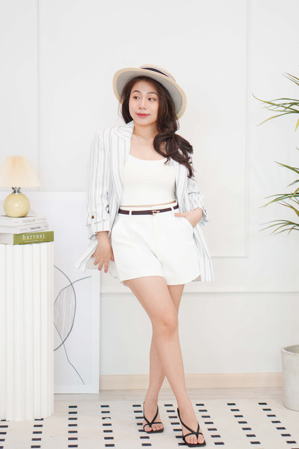 Brenda Stripes Blazer in White