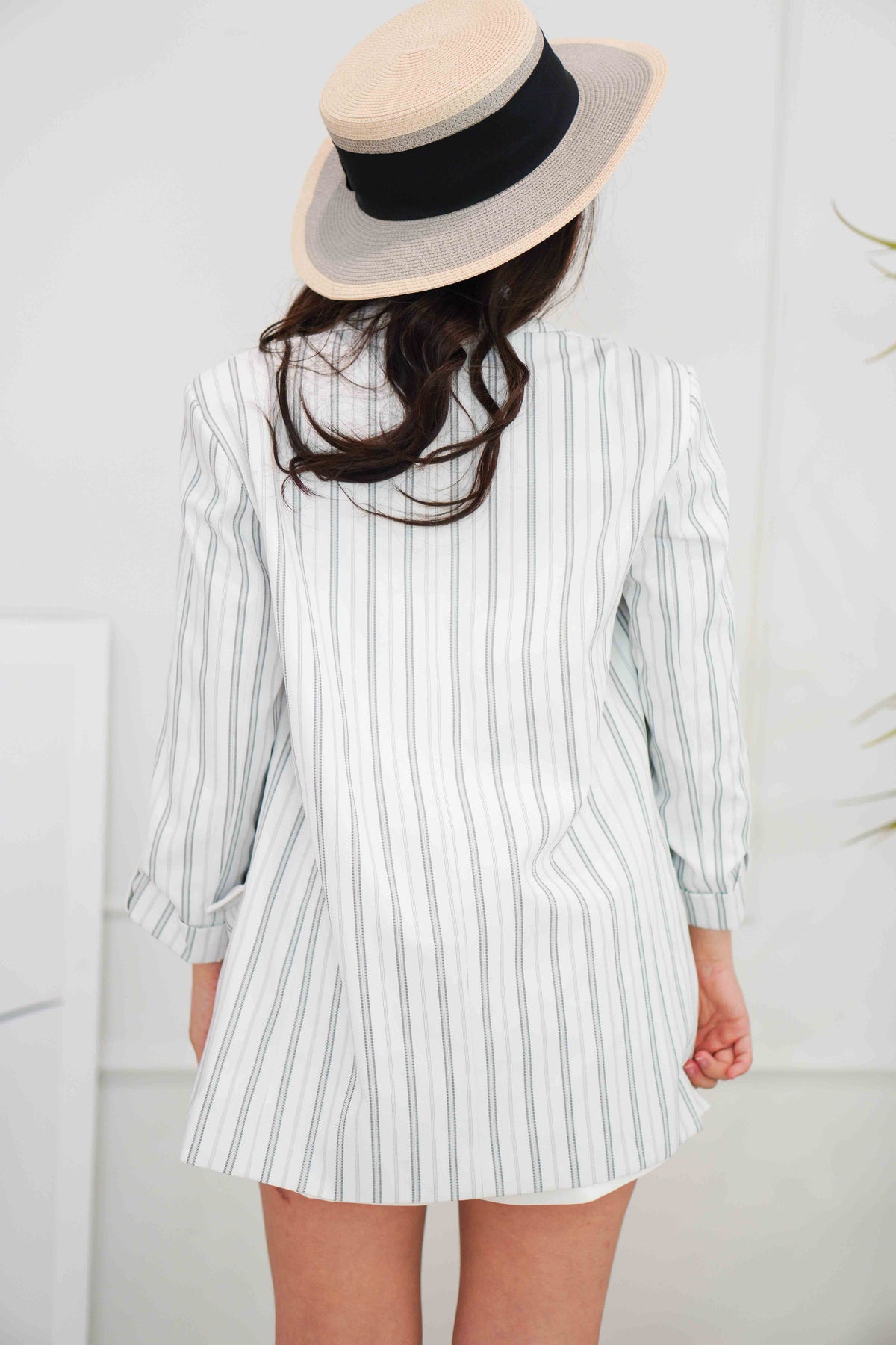Brenda Stripes Blazer in White