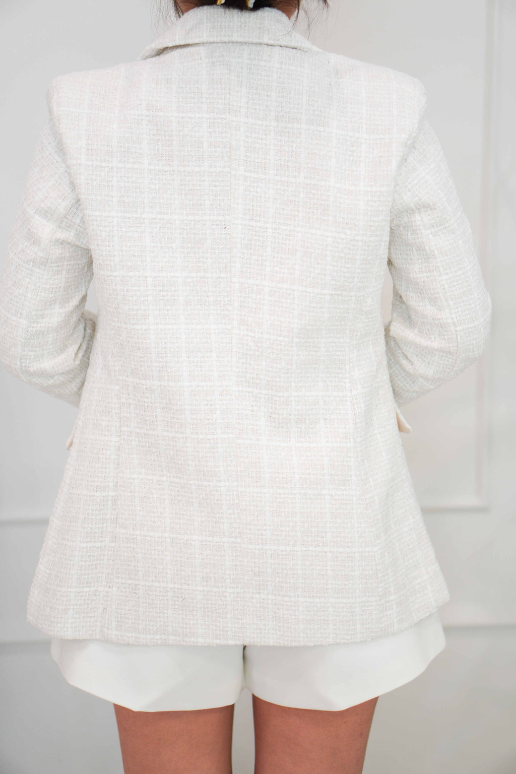 (Premium) Indira Tweed Blazer in White