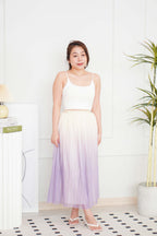 (BACKORDER) Portia Ombre Pleated Skirt in Purple