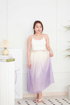 (BACKORDER) Portia Ombre Pleated Skirt in Purple