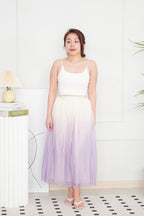 (BACKORDER) Portia Ombre Pleated Skirt in Purple