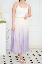 (BACKORDER) Portia Ombre Pleated Skirt in Purple