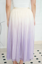 (BACKORDER) Portia Ombre Pleated Skirt in Purple