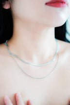 Layered Simple Chain Necklace in Silver