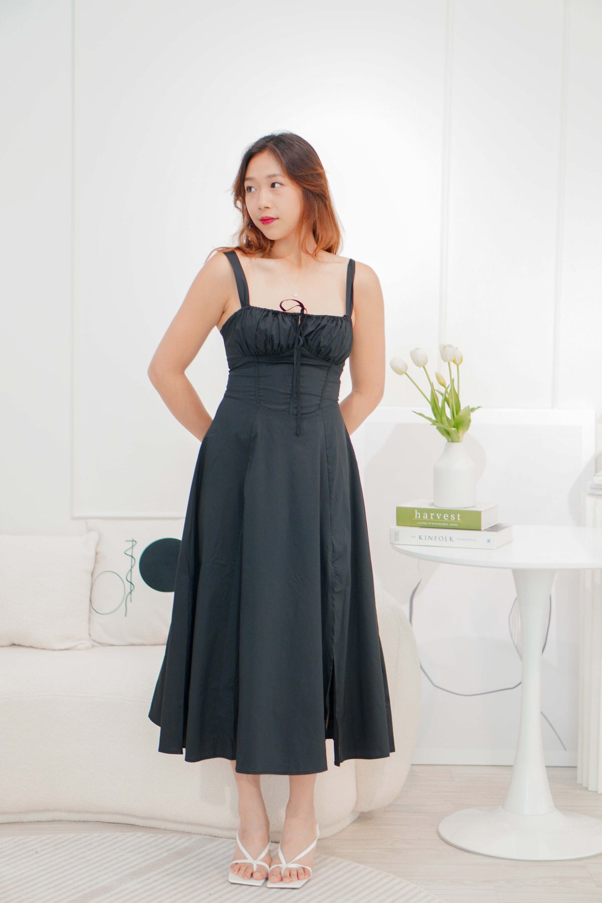 Chantelle Corset Maxi A-Line Dress in Black