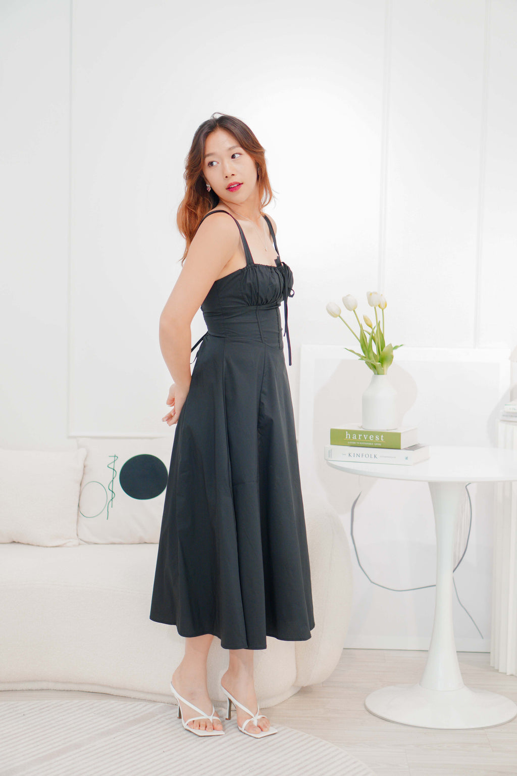 Chantelle Corset Maxi A-Line Dress in Black