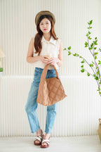 (BACKORDER) Large Puffy Tote Bag in Khaki