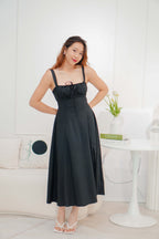 Chantelle Corset Maxi A-Line Dress in Black