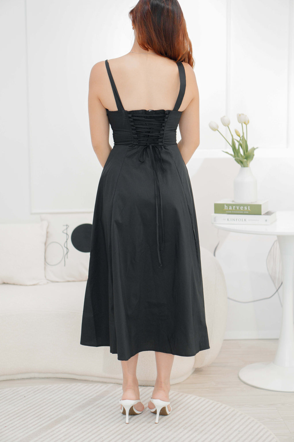 Chantelle Corset Maxi A-Line Dress in Black