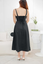 Chantelle Corset Maxi A-Line Dress in Black