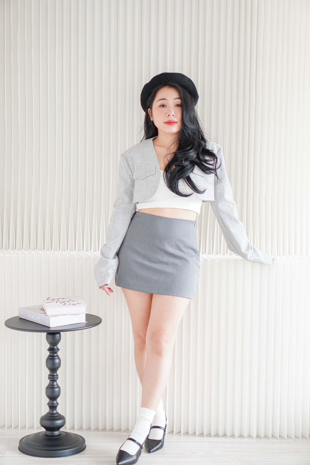 Sigrid Mini Skirt in Grey