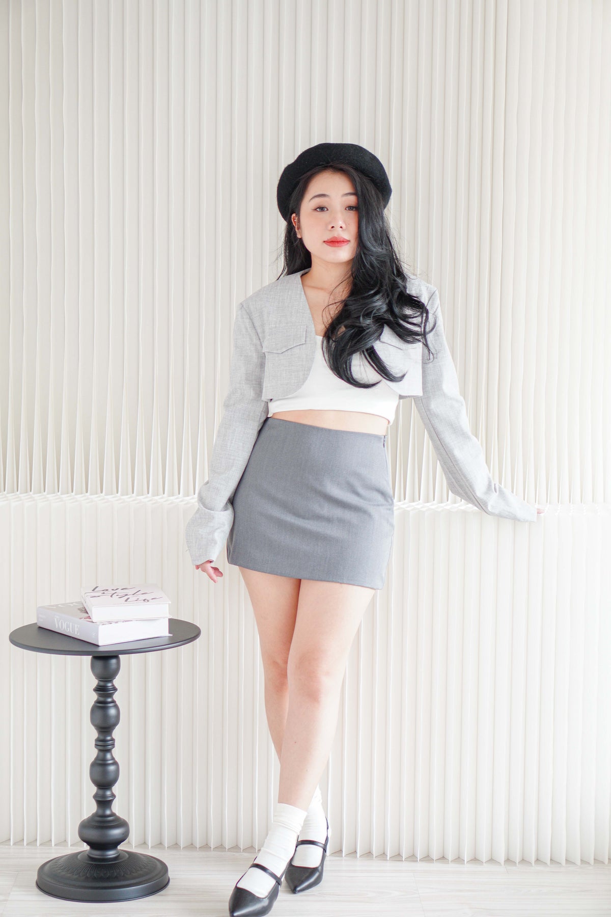 Sigrid Mini Skirt in Grey
