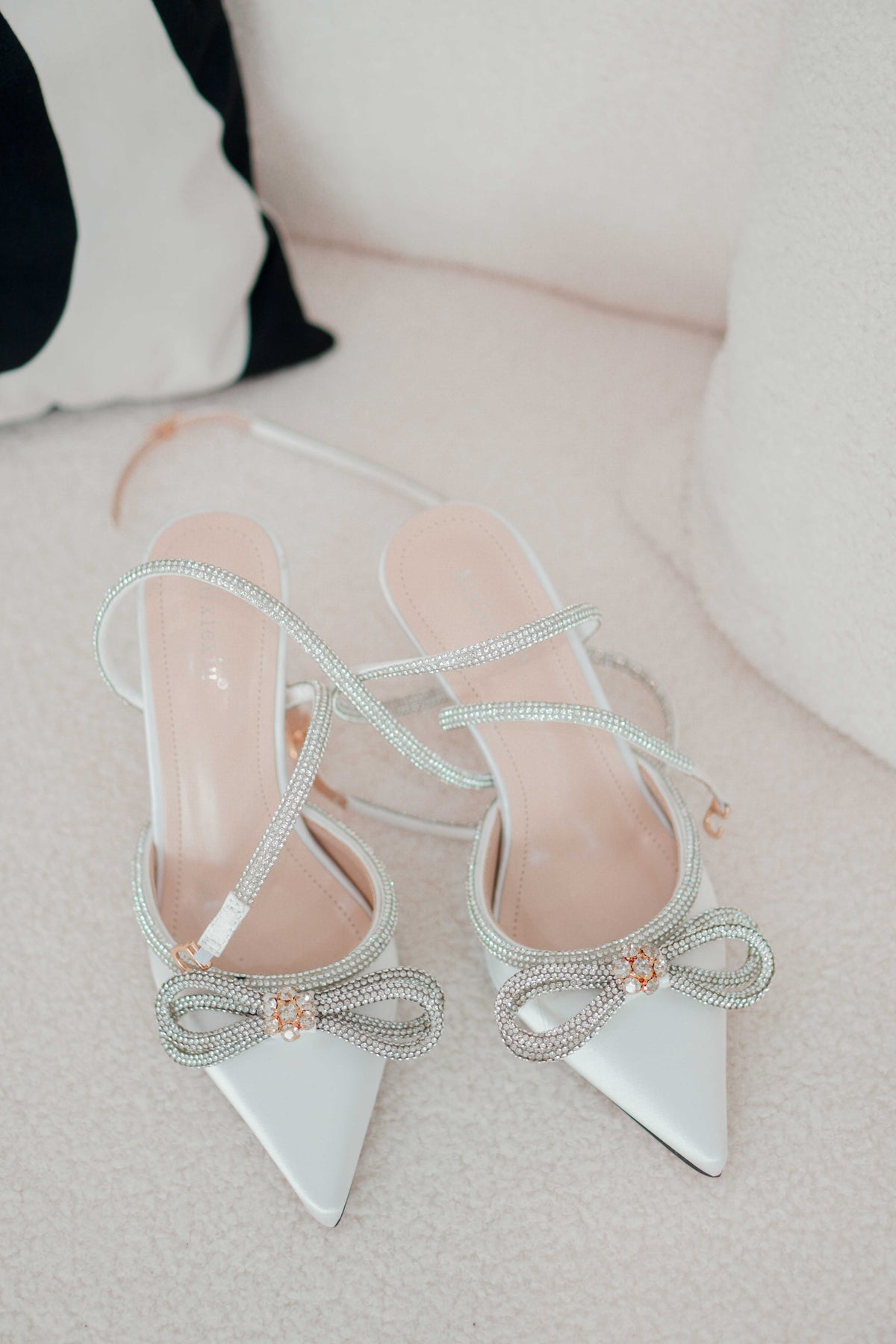 Crystal Ice Pointed Toe Heels in Silver White