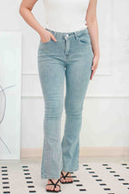Sandro Bell Bottom Jeans in Light Blue