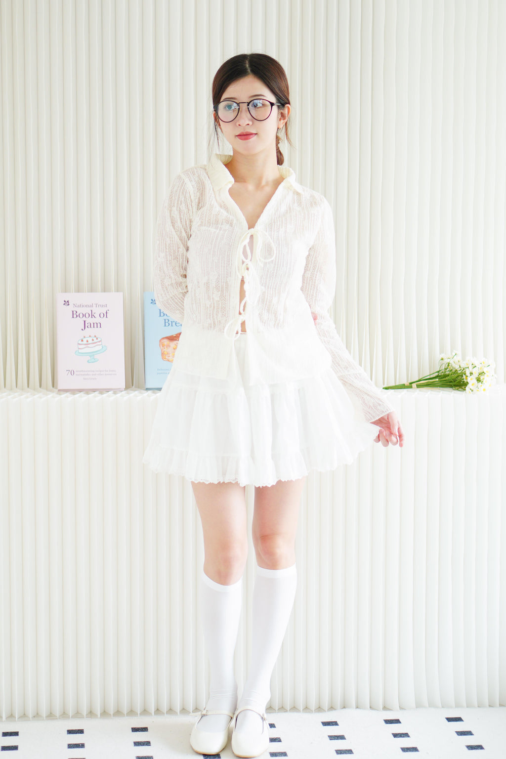 Pearlyn Sheer Lace Top in Cream